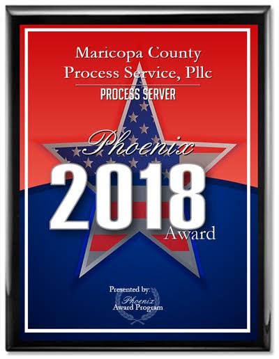 2018 Process Server Phoenix Award Winner
